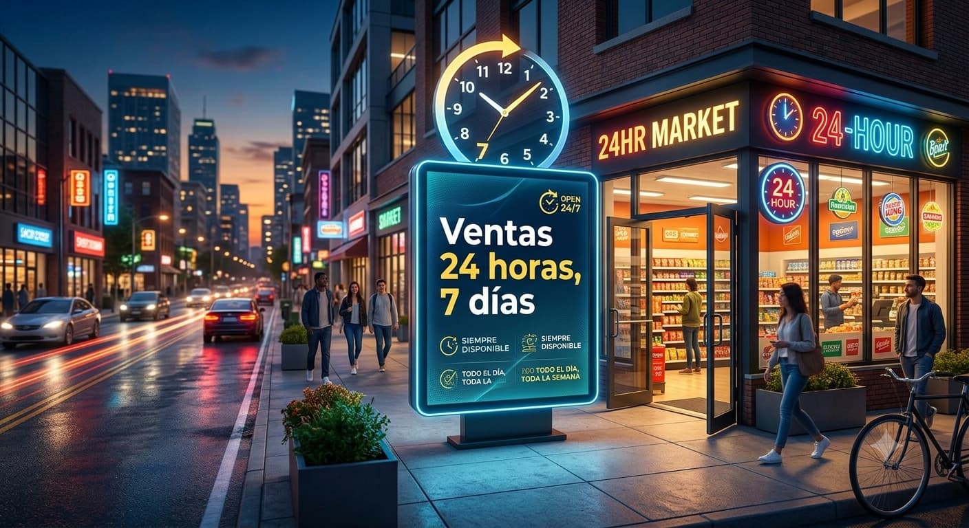 Icono de ventas y atención las 24 horas